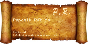 Papcsik Róza névjegykártya