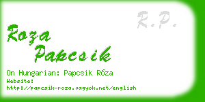 roza papcsik business card